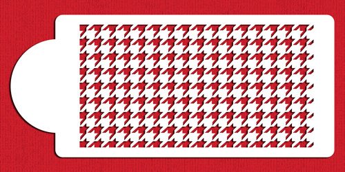 Designer Stencils C462 Houndstooth Cake Stencil Side, Beige/Semi-Transparent 5'' X 9.5''