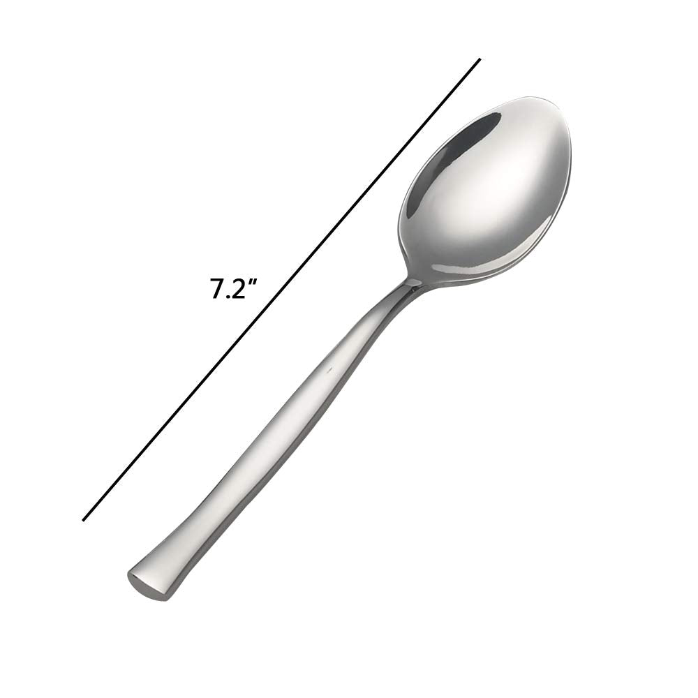 Qskely 12-Piece Dessert Spoons, Stainless Steel Small Spoon