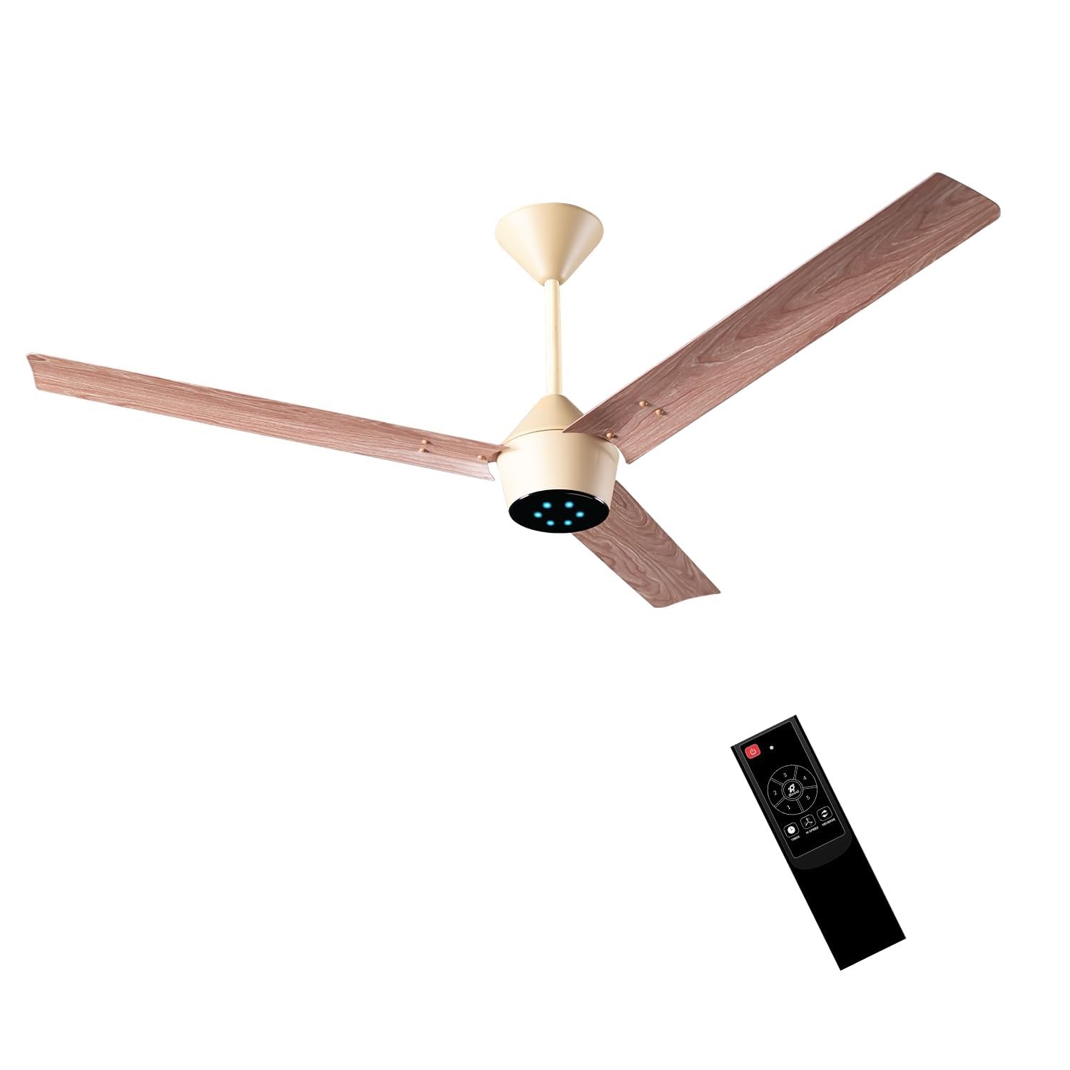 Luker Jvluker Usa Radial Wood 1200Mm Bldc Ceiling Fan With Remote, Bee 5 Star Rated Energy Efficient Ceiling Fan For Living Room