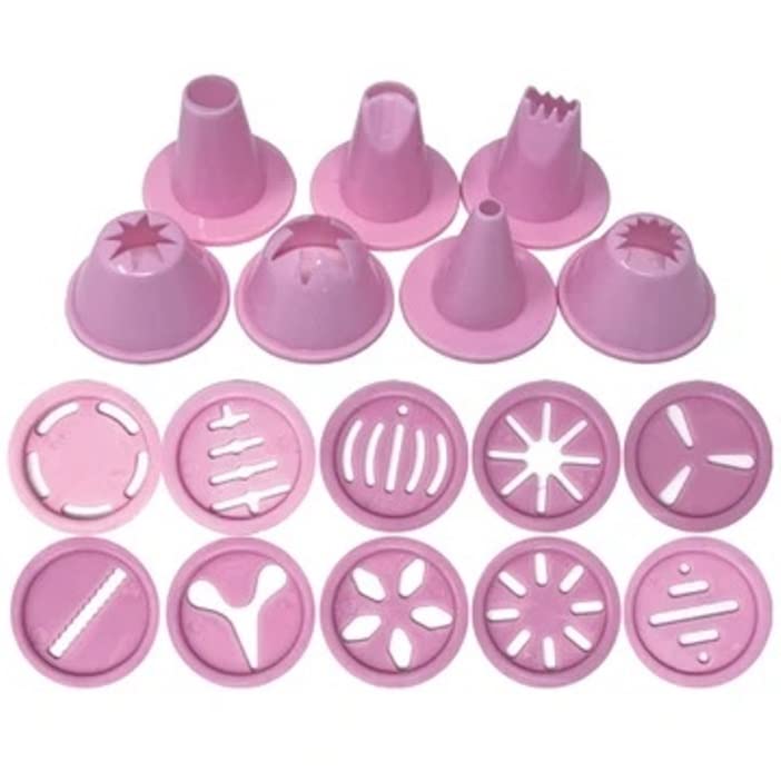 Handy Housewares 19Pc Cookie & Cake Decorating Set - Includes Frosting Syringe, Cookie Stencil Caps And Decorating Tips - Random