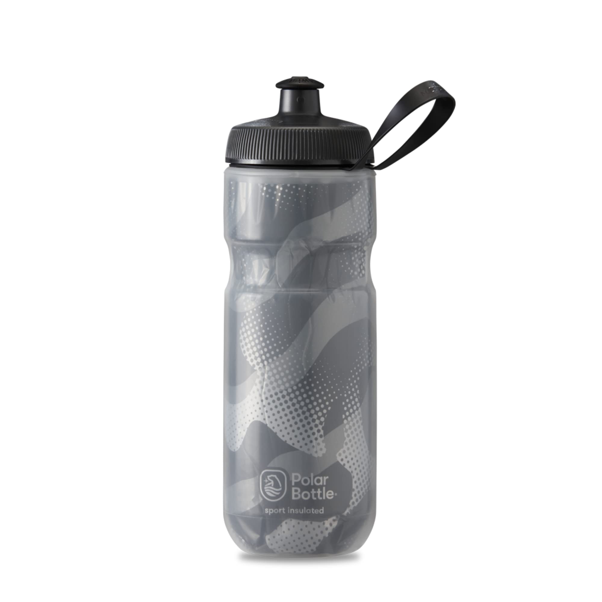 Polar Bottle Sport Insulated Water Bottle - Bpa-Free, Sport & Bike Squeeze Bottle With Handle (Contender - Charcoal & Silver, 20