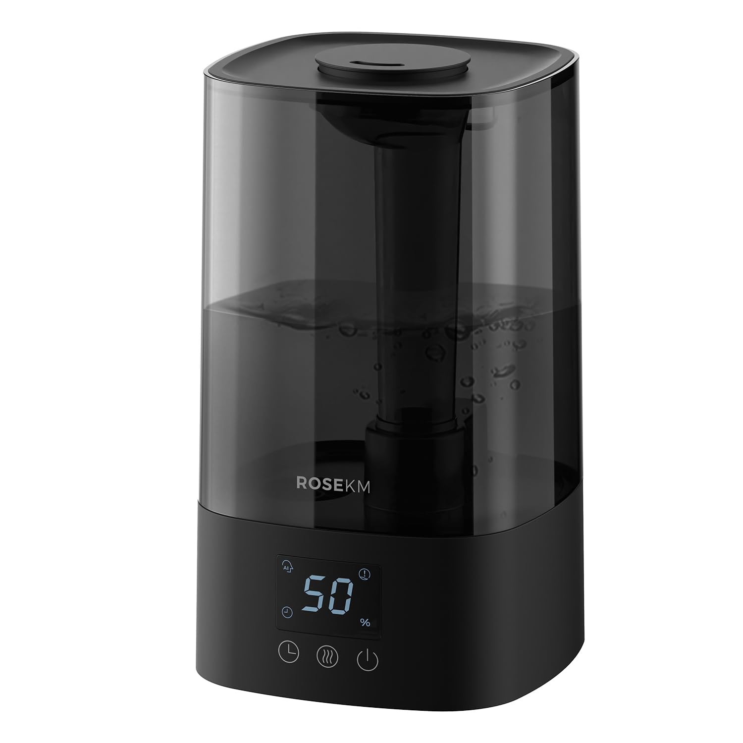 Rosekm Automatic Humidifiers For Bedroom Large Room, 4.5L Cool Mist Ultrasonic Humidifier For Home & Plant With Timer & Humidity