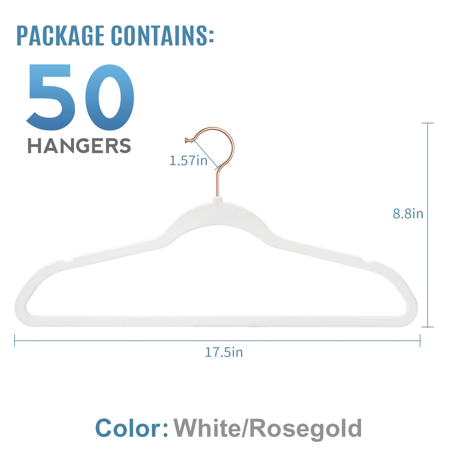 Timmy Hangers Non-Slip Velvet Hangers - Suit Hangers (50-Pack) Ultra Thin Space Saving Coat Hanger And Heavy Duty Clothes Hanger