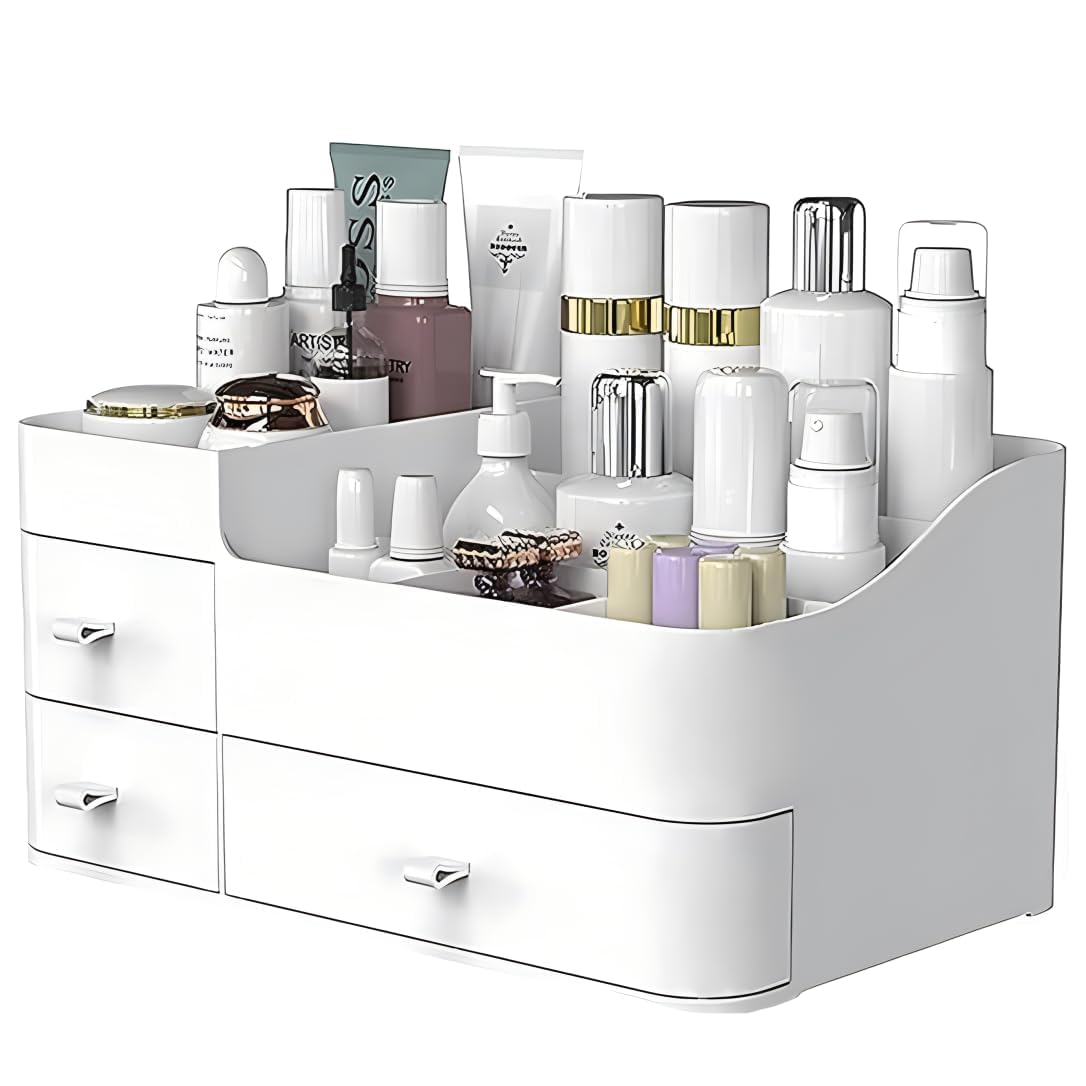 Stewit Makeup Organizer With Drawers,Large Capacity Countertop Organizer For Vanity,Bathroom And Bedroom Desk Cosmeticsn Organiz