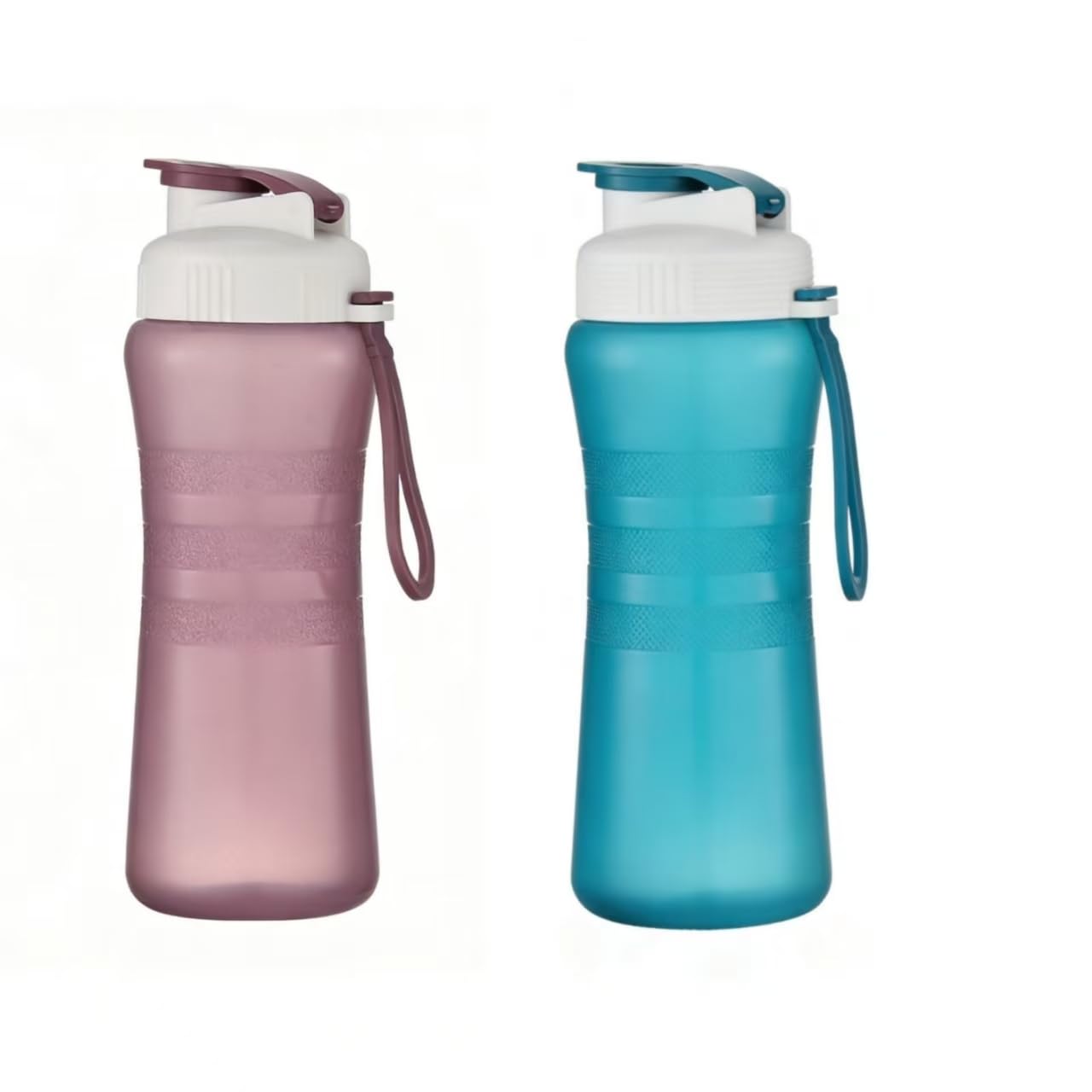 DLCP?OW 2PCS 17 oz Sports Water Bottle, Plastic Water Bottle, BPAFree Leakproof, Lightweight Water Bottle for Gym, Hiking, Wide