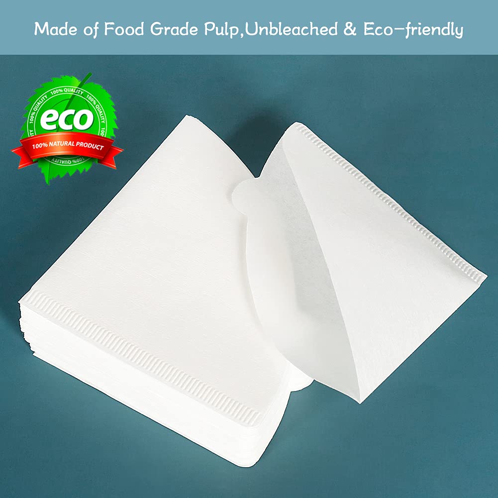 YQL V60 Coffee Filter Size02 200 Count Natural White Disposable Coffee Filters Paper Fit for Drip Coffee Dripper(2-6Cup)