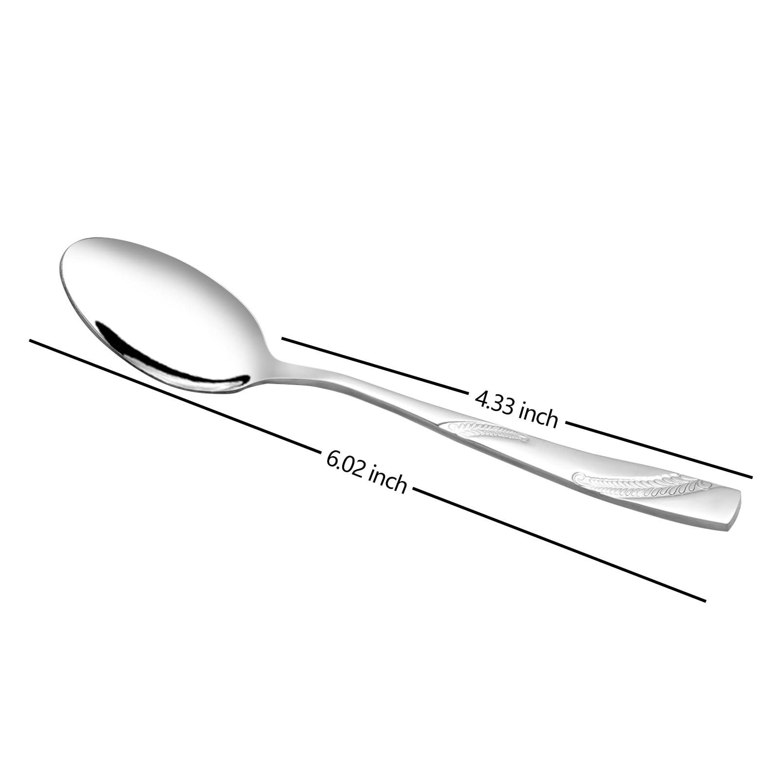 Nicesh 16-Piece Stainless Steel Dessert Spoon, 6.02-Inch Dessert Spoon Silverware Set
