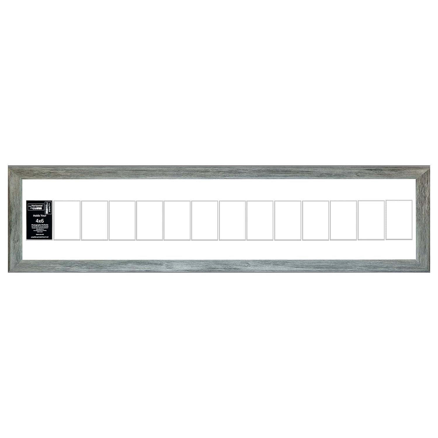 Creative Letter Art 4    x 6    Multiple Opening Picture Frame Collage with 14 holes, Hamptons Driftwood Grey Frame with 10 x 58