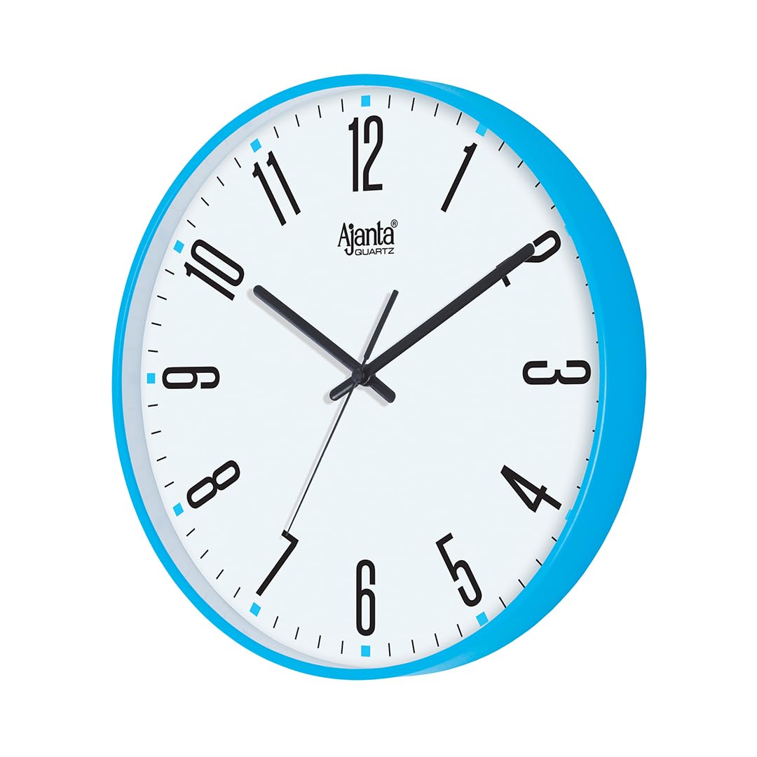 Ajanta 11 Inches Step Movement Wall Clock For Home And Offices(R.Blue)