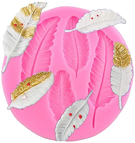 2 Pcs Feather Theme Silicone Molds Set For Diy Fondant Candy Making Chocolate Mold Lollipop Desserts Ice Cube Gum Clay Soap Bisc