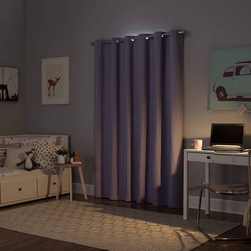 Bhoomi Impex Room Darkening Blackout Curtain Door-8 FEET, Thermal Insulated Eyelet Noise Reducing Blackout Curtains - Lavender S