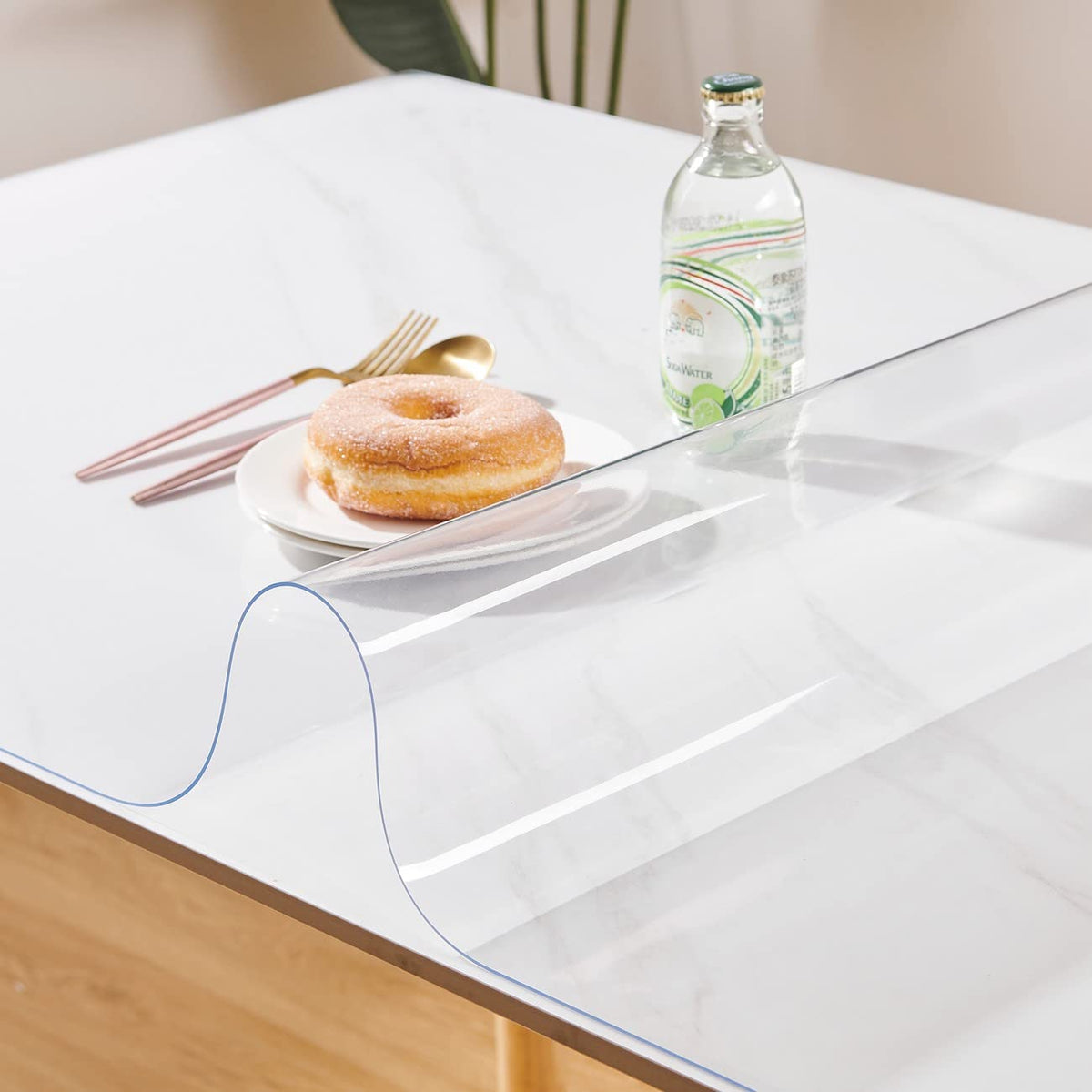 Leffora 14 X 28 Inch Clear Desk Pad, 1.5Mm Thick Plastic Table Protector, Small Desk Protector, Table Cover Protector, Vinyl Cle