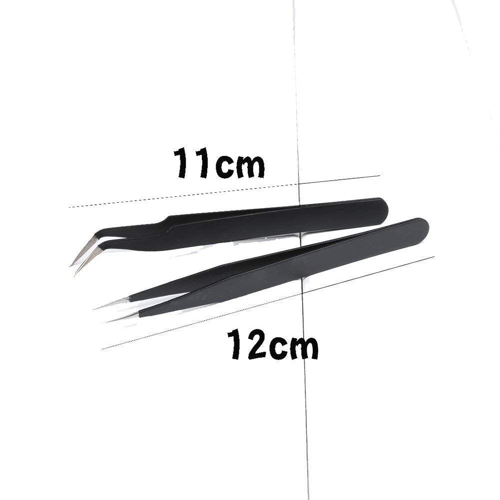Comiart Create Color Life 2Pcs / Set Muti-Funtion Anti-Static Elbow And Straight Stainless Steel Tweezer Cake Plier Sugarcraft T