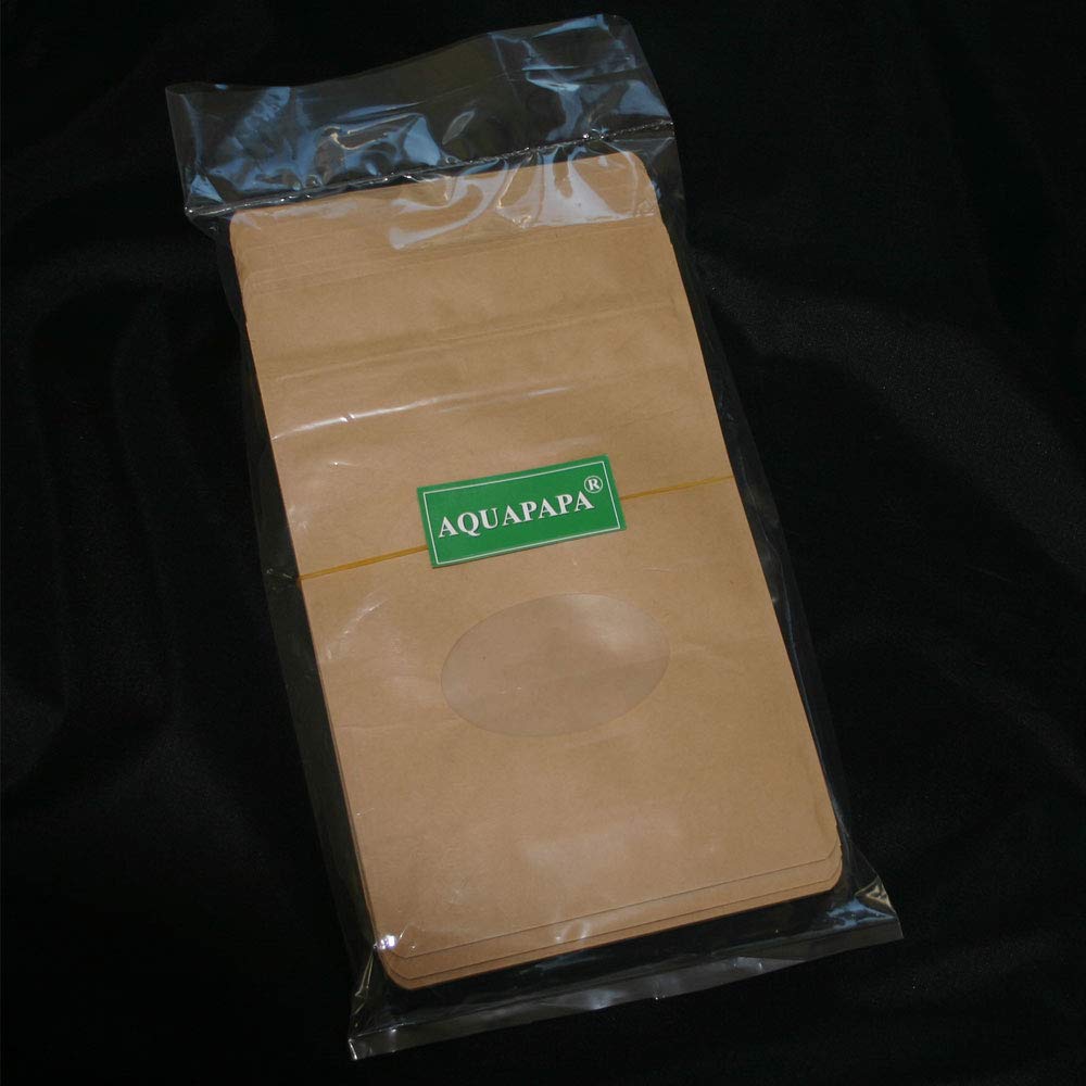 Uspak Natural Kraft Stand Up Pouches With Window And Zip Lock Food Storage Bag, 5.125''X 8.125'', Pack Of 100 (S, 100-Pack)