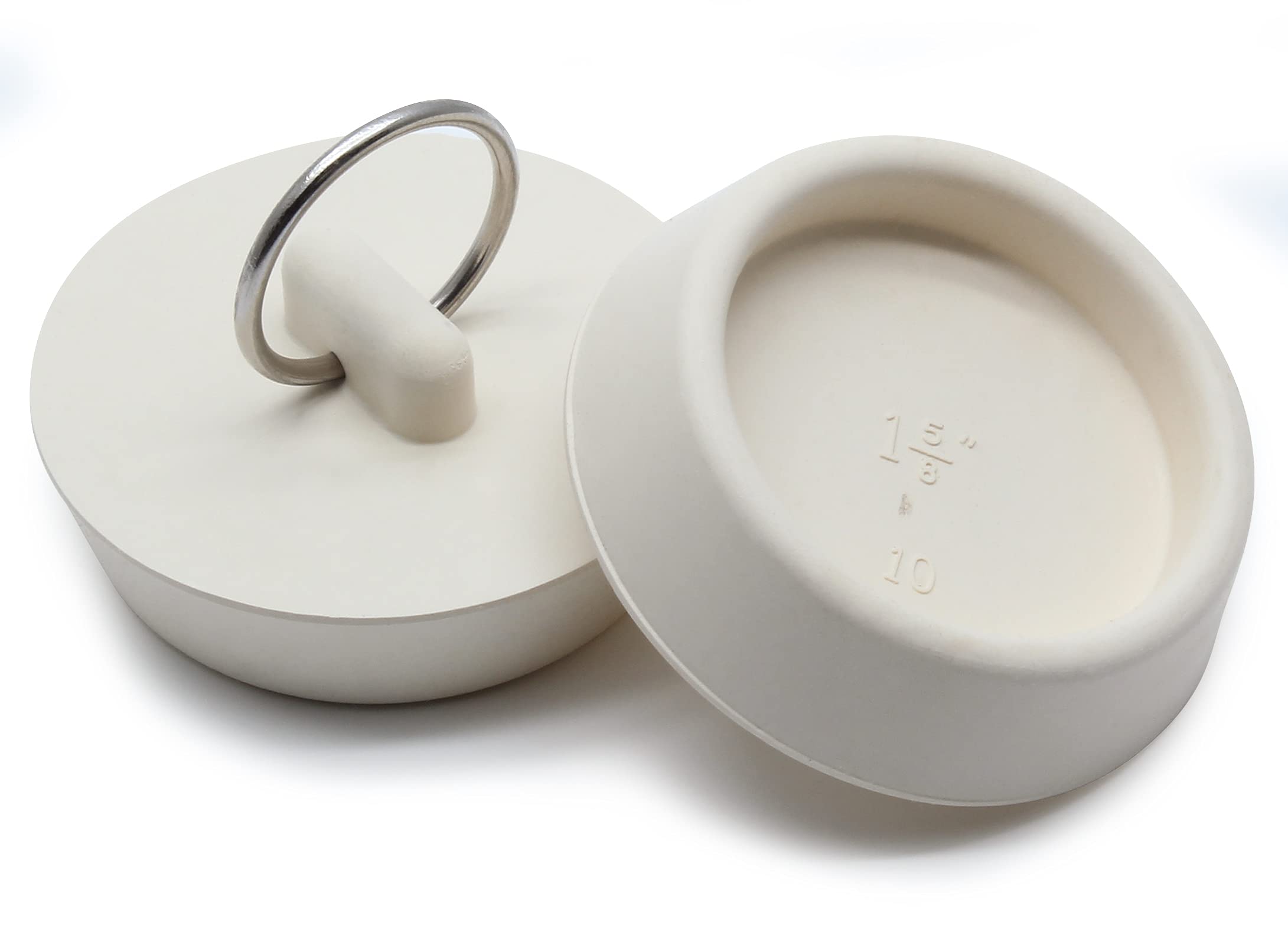 Bonsicoky 2Pcs Rubber Drain Stopper Fits 1-5/8 Inch To 1-3/4 Inch, Bathtub Drain Plug With Hanging Ring, Bathtub Stopper Plug Fo