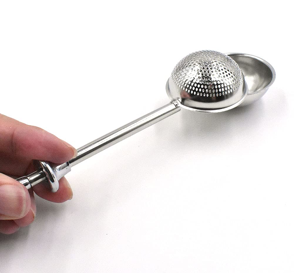 Powdered Sugar Flour, Powdered Sugar Shaker Duster Flour Dispenser Shaker With Spring-Operated Handle Stainless Steel One-Handed