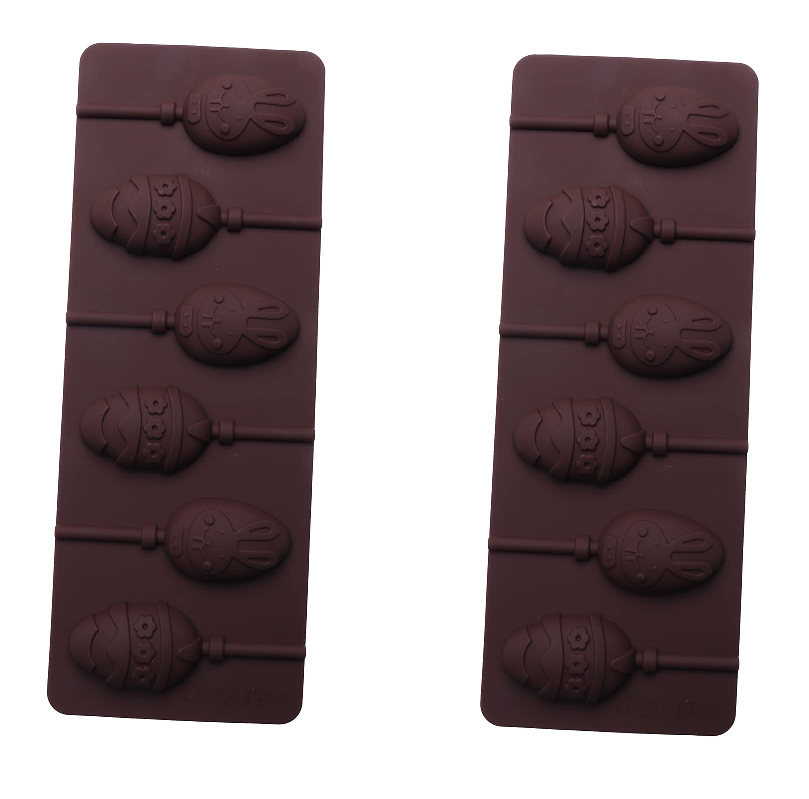 Sowaka 2 Pcs Easter Eggs Molds For Lollipop Small Rabbit 6 Cavity Candy Mold Trays For Easter Diy Handmade Candies Chocolate Bis