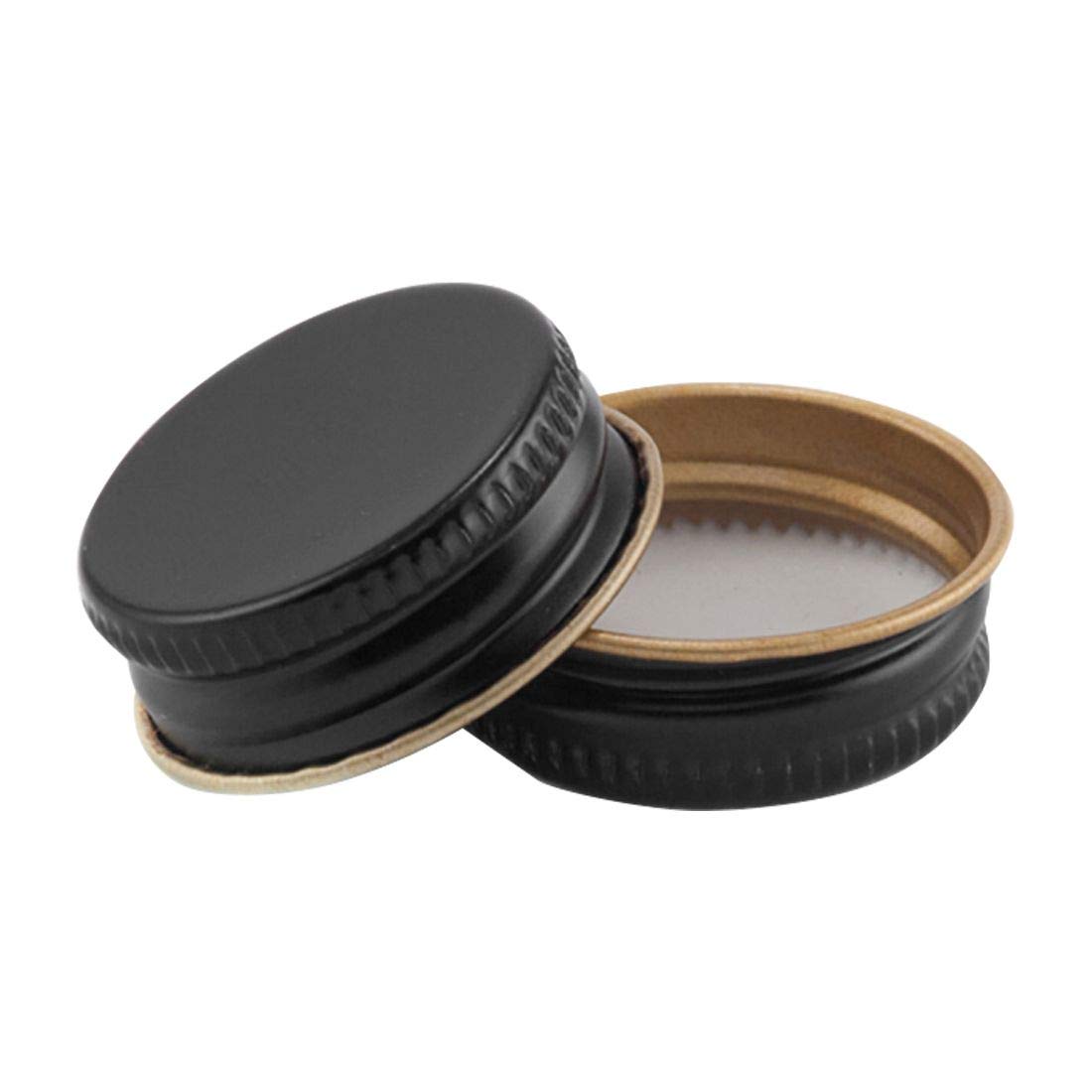 North Mountain Supply 28Mm Black Metal Screw Caps With Plastisol Liner - Pack Of 15 Leak Proof Lids