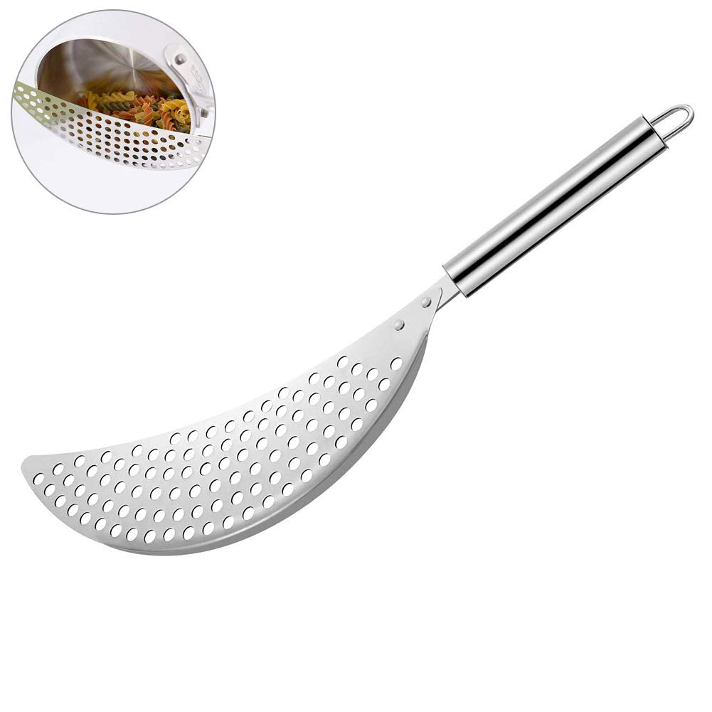 Aqur2020 Stainless Steel Moon Pot Strainer, Colander with Handle, Silver, Model Aqur20206uaom0qw1n