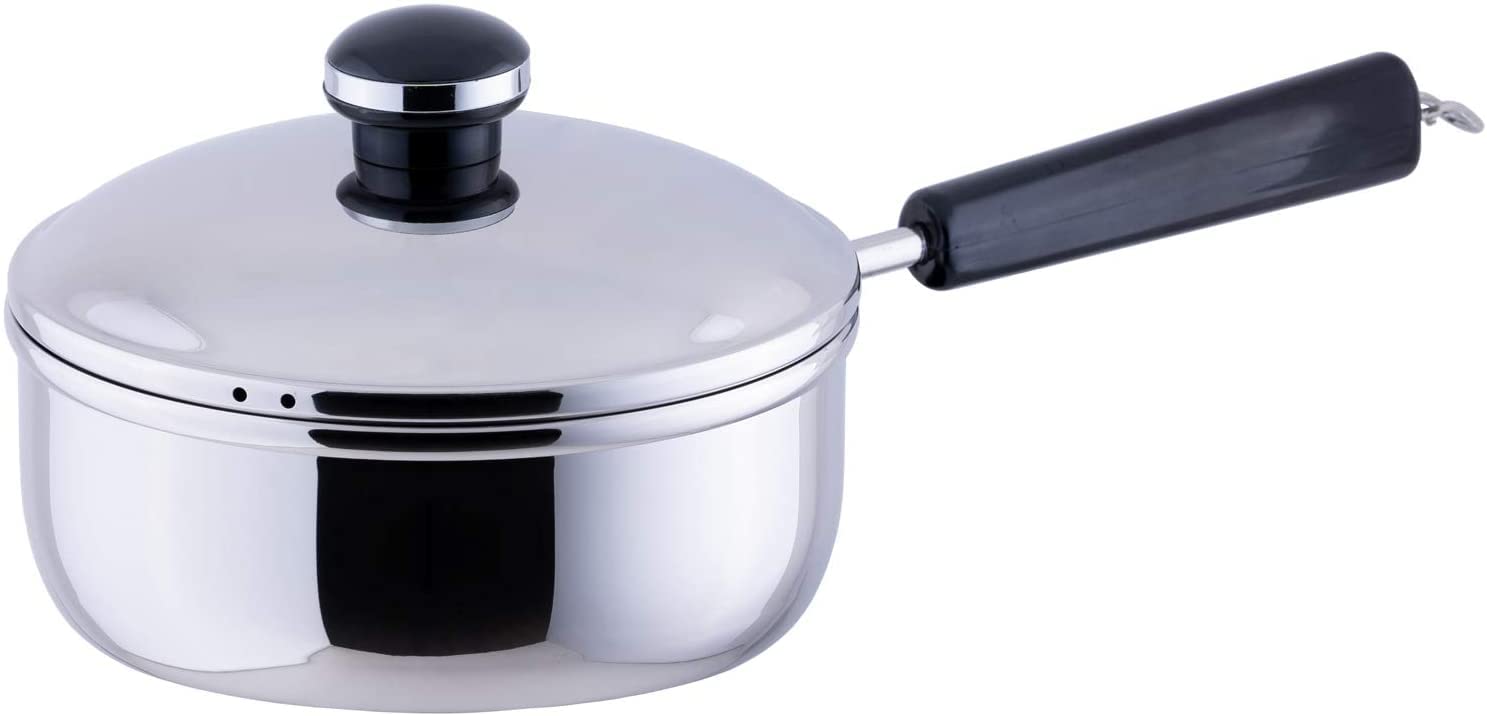 Miyazaki Seisakusho OJ32 Objet OneHandled Pot, Mini, 6.3 inches (16 cm), Made in Japan, IH Compatible, Lightweight, Silver