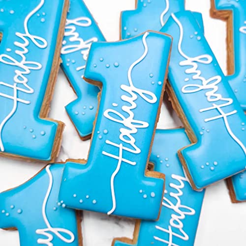 3Pcs Number One Cookie Cutters 5'', 4'', 3'', 1 Cookie Cutter Set, Biscuit Cutter, 0.4Mm Thickness Heavy Duty Food-Grade Stainle