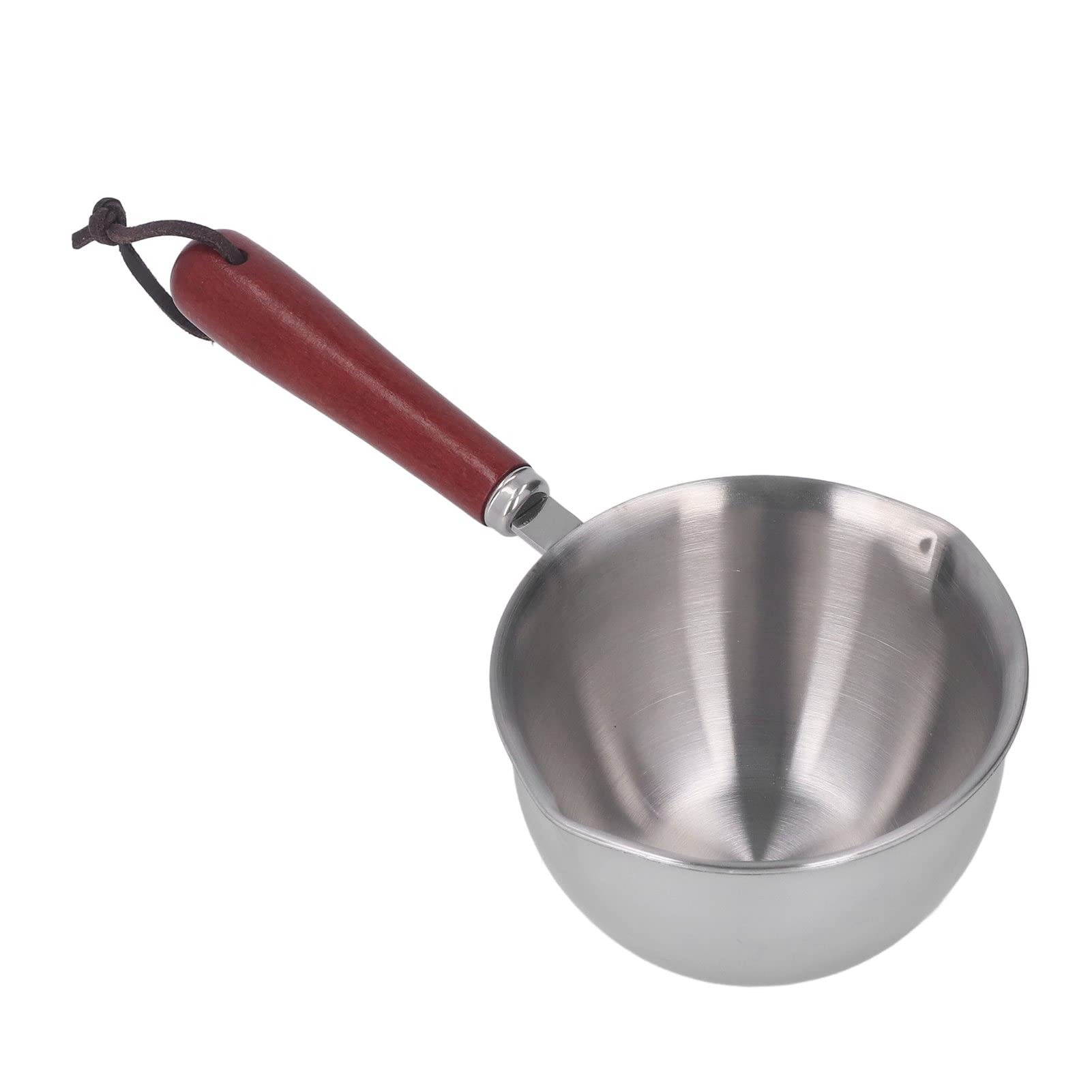 Stainless Steel Butter Warmer Pot, Milk Warmer with Wooden Handle Small Butter Melting Pot Mini Saucepan Chocolate Melting Warme