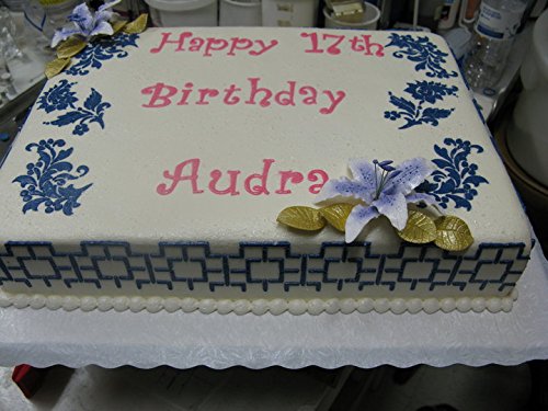 Designer Stencils Contemporary Lattice Cake Stencil Side, Beige/Semi-Transparent