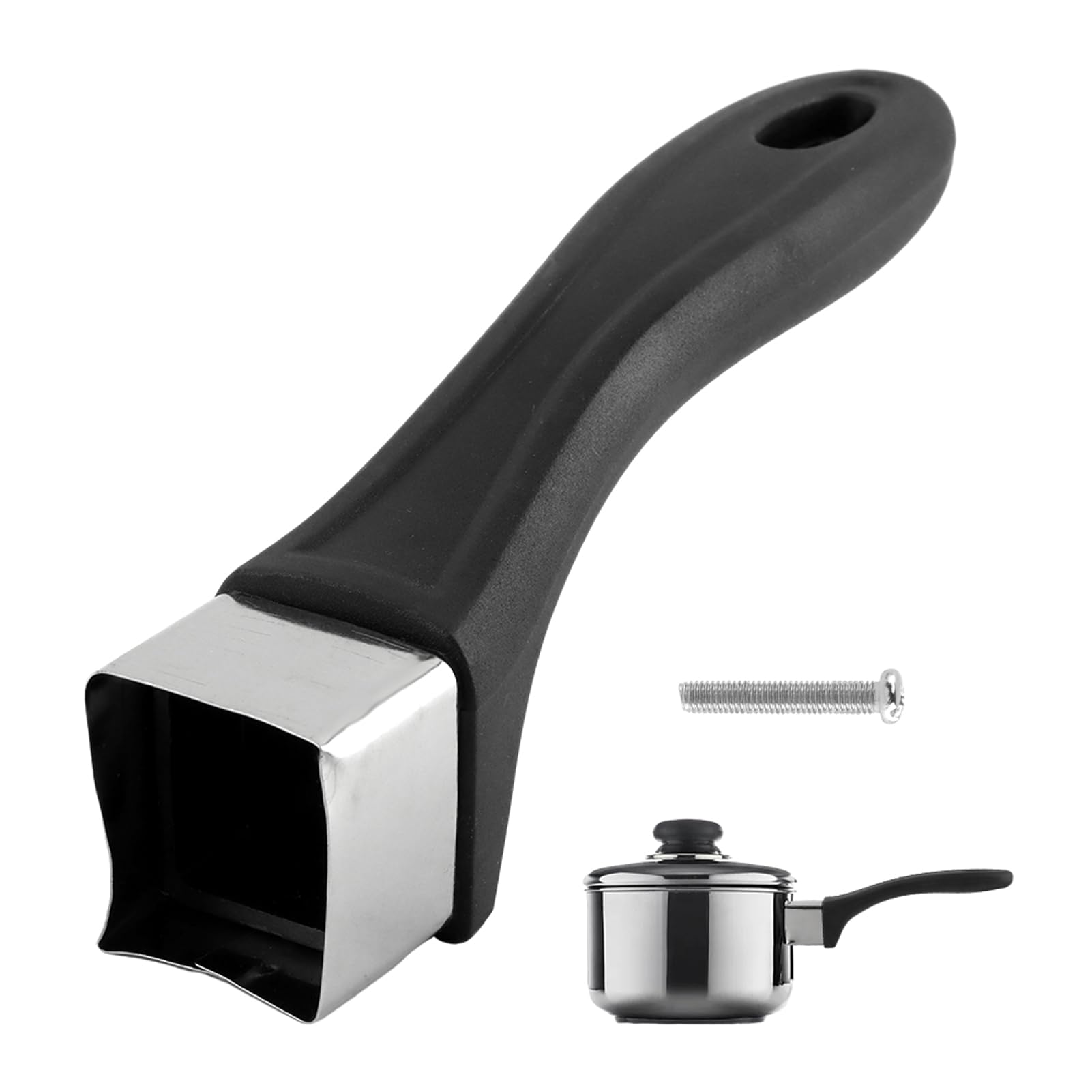 Bakelite Pot Handle Replacement, Removable ScaldProof Long Handles Replacement Grip Cookware Pot Lid Handle with Screw for Cook