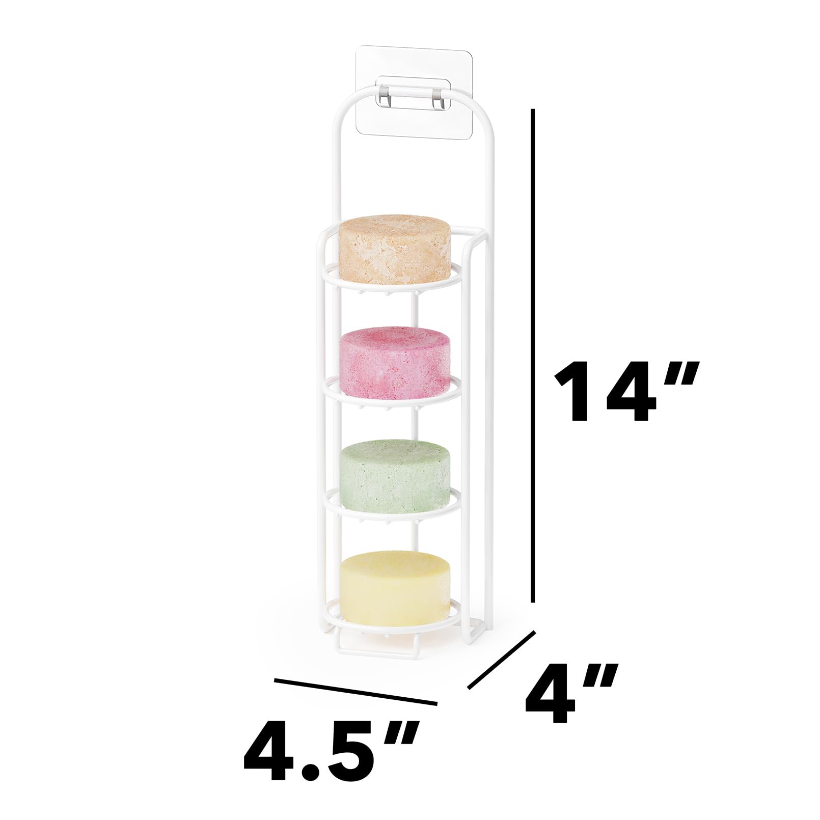 Spaceaid 4 Tier Shampoo Bar Holder For Shower, Self Draining Soap Bar Holders Caddy For Bathroom Wall And Kitchen Sink, Shampoo