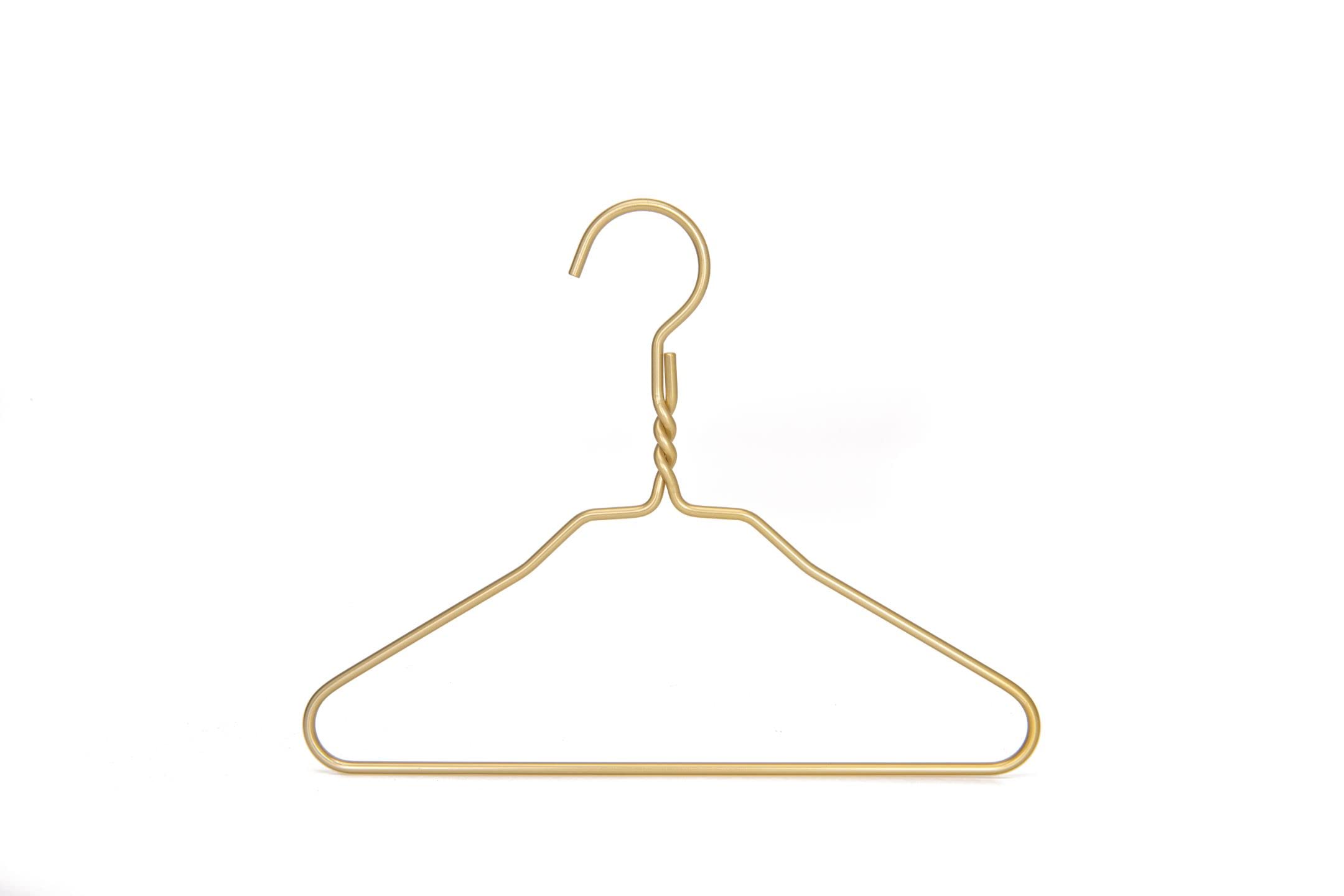 Beautiful 10 Gold Aluminum Kids Metal Suit Hangers Heavy Duty Coat Hangers For Children (12'' Kids/Toddlers Size - Aluminum)