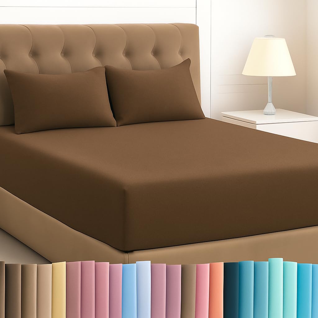 Bedsheets For Single - 68X90 Inch Bed - Microfiber Plain Navy & Sky Blue Bed Sheet Include Pillow Cover, Ultra Soft | For Home, 