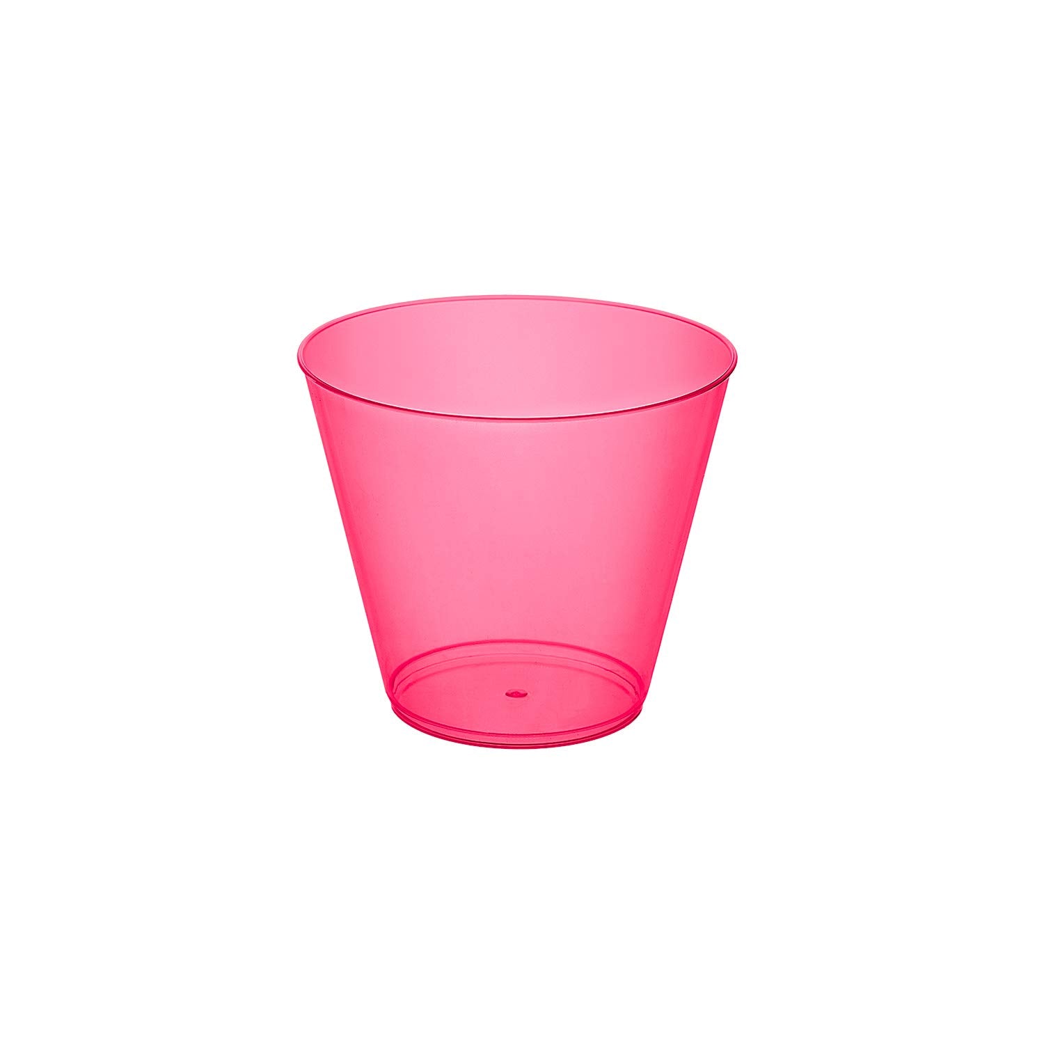 Party Essentials Hard Plastic 9-Ounce Party Cups And Old Fashioned Tumblers, Neon Pink, 25-Count