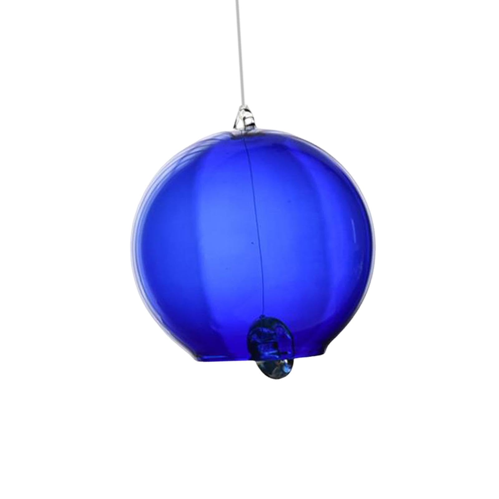 Merishopp Traditional Borosilicate Glass Wind Bell Versatile Accessories 2.8 Diameter Dark Blue