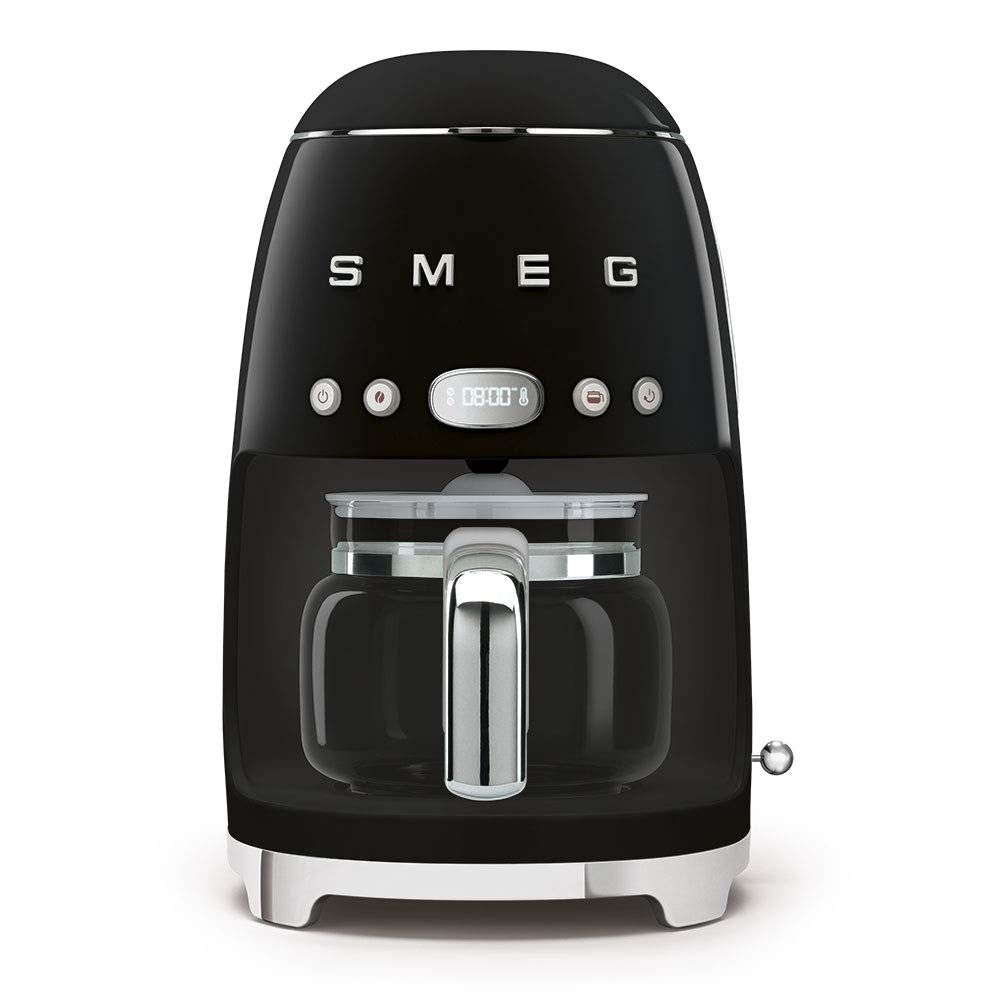 Smeg 50'S Retro Style Aesthetic Drip Filter Coffee Machine, 10 Cups, Black