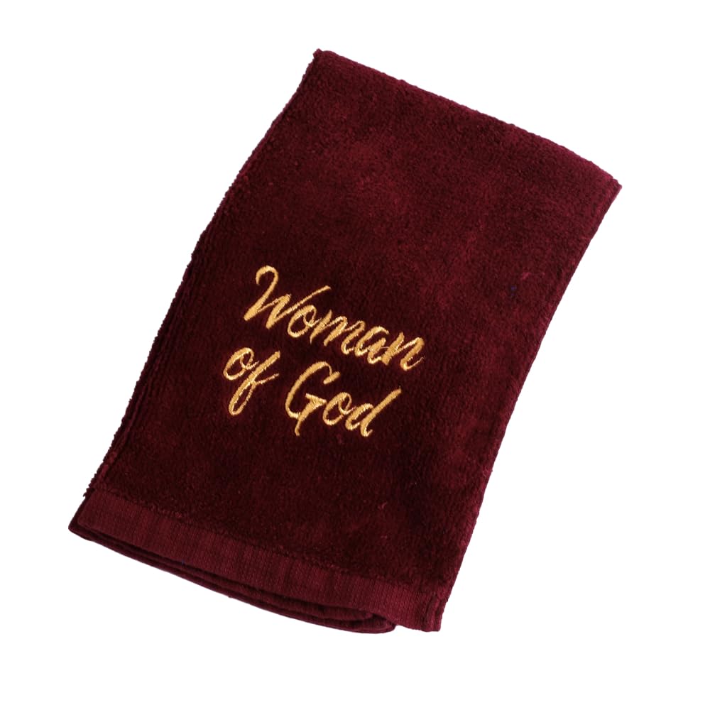 Swanson Christian Products Woman Of God Hand Towel (Cotton, Burgundy)