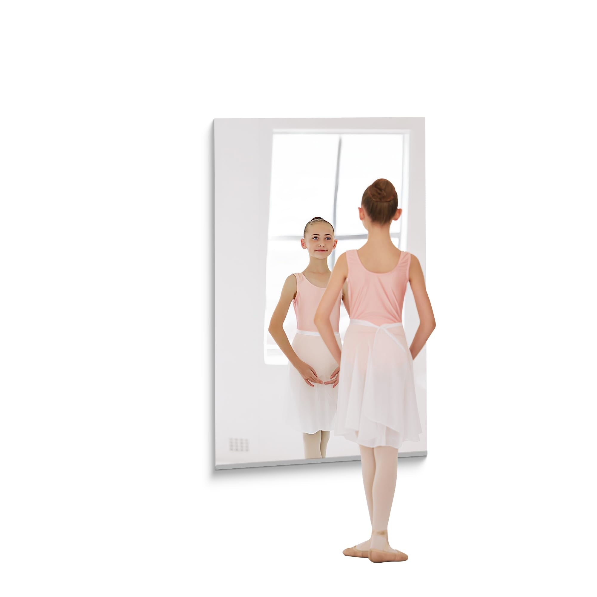Fab Glass Ballerina Studio Mirror 47.5x31.5 - Full Body 1/4 Tempered Glass Mirror with Safety Backing - Cut-to-Fit Replacement f