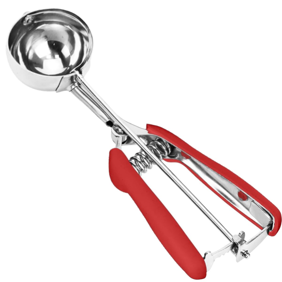 Red Cookie Dough Scoop - 5.3 Tbsp/ 80 ml/ 2.7 oz Stainless Steel Ice Cream Scooper with Trigger Release