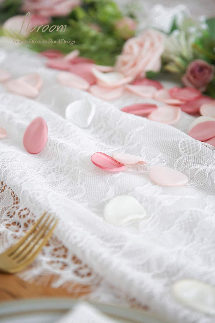Floroom 500Pcs Rose Petals Blush Pink Faux Silk Flower Petals For Wedding Flower Girl Basket Aisle Scatter Cake Dinner Table Cen