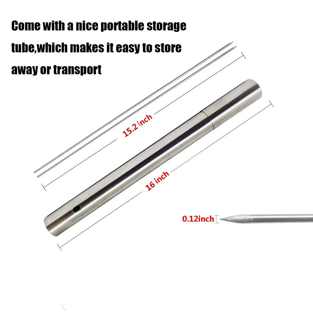 15   Kabob Skewers Metal Stainless Steel,Grill Sticks For Machine, Heavy Duty Shish Kebob Sticks,Reusable Bbq Skewers For Meat S