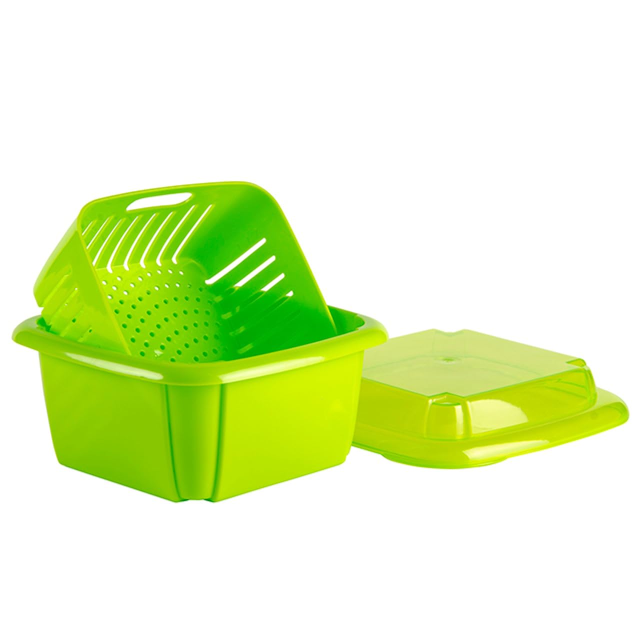 Hutzler 3-In-1 Berry Keeper Colander And Container, Keeps Berries Fresh Longer, 2 Pints, Green