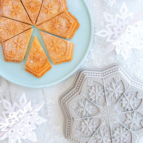 Nordic Ware Sweet Snowflakes Shortbread Pan, Aluminum, Metallic, Model 03048