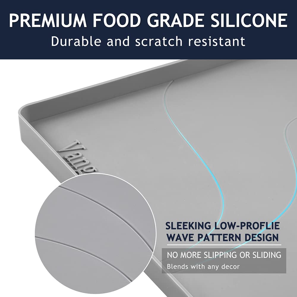 Vangostella Premium Under Sink Mats For Kitchen Waterproof 34 '' X 22 '', Extra Thick Non-Slip Silicone Under Sink Liner Drip Tr