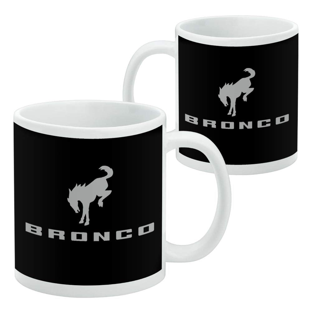 New Bronco Logo Ceramic Coffee Mug, Novelty Gift Mugs For Coffee, Tea And Hot Drinks, 11Oz, White