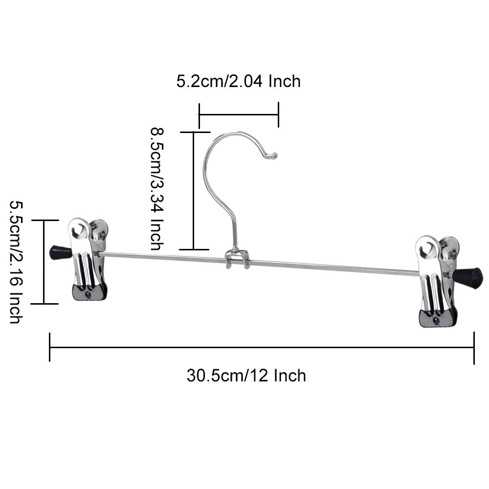 Goodtou Pants Hangers, 30Pack Skirt Hangers With Clips Metal Pant Hangers For Pants Hangers With Clips Trouser Hangers