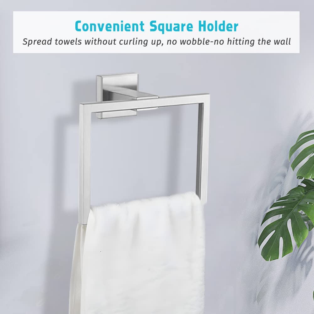 4-Piece Bathroom Hardware Accessories Set, Towel Bar Sets Include Towel Bar Towel Holder Toilet Paper Holder Towel Hook,16 Inch