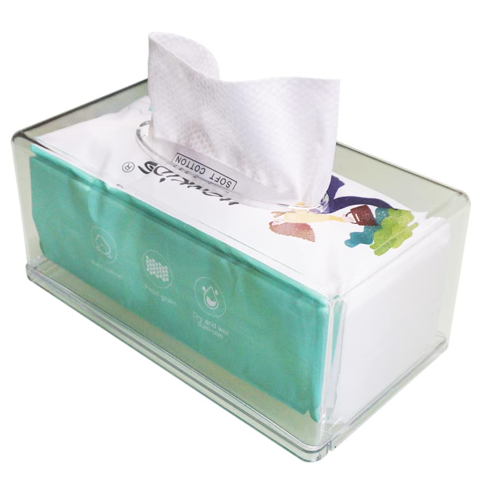 Rectangular Clear Acrylic Tissue Box, Big Box Covers Square, Bathroom Facial Napkin Box Holders, Table Clear Dryer Sheet Dispens