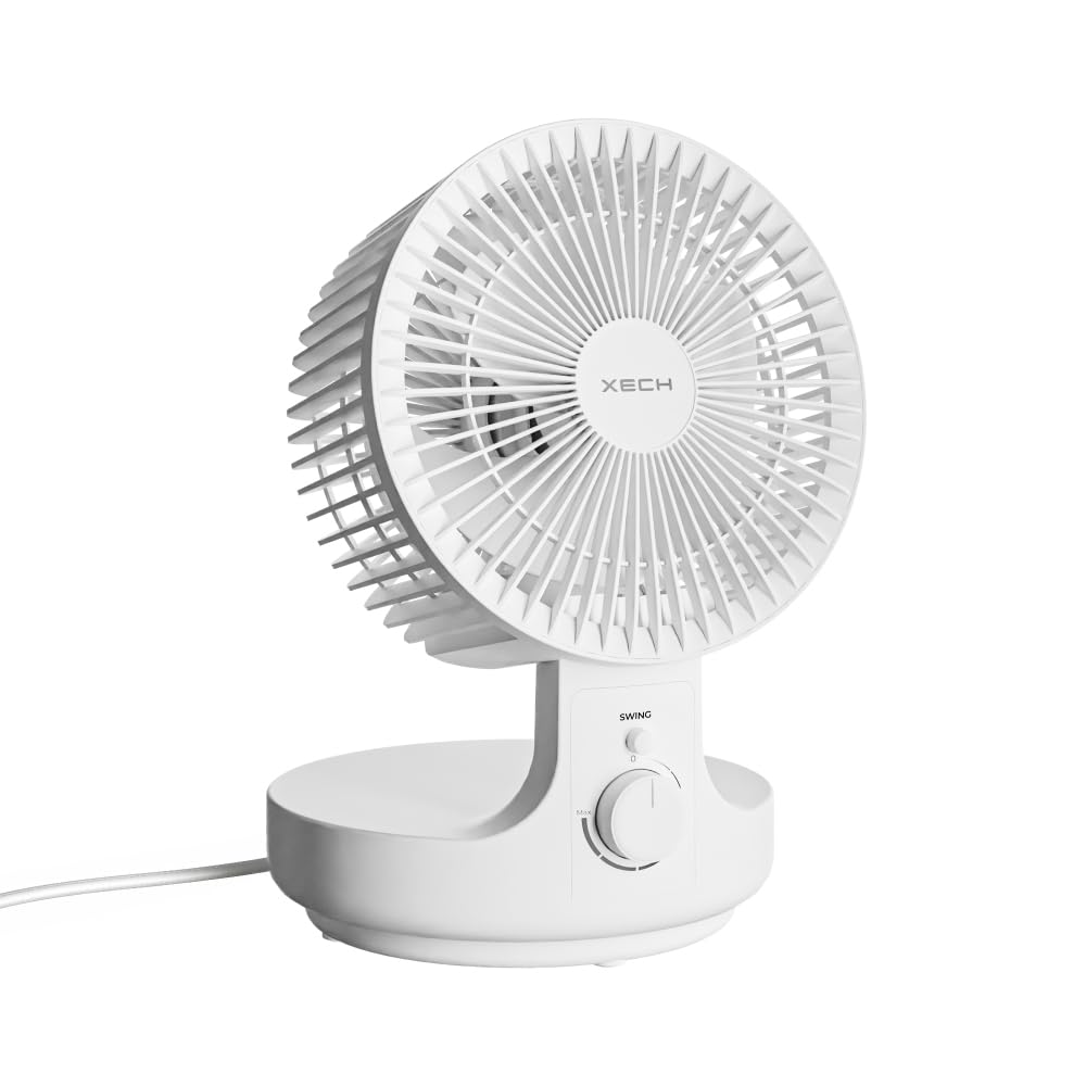 Xech Table Fan High Speed With Oscillation Noiseless Mini Desk Fan Portable Foldable Kitchen Fans 45W 2200 Rpm 120 Oscillating A