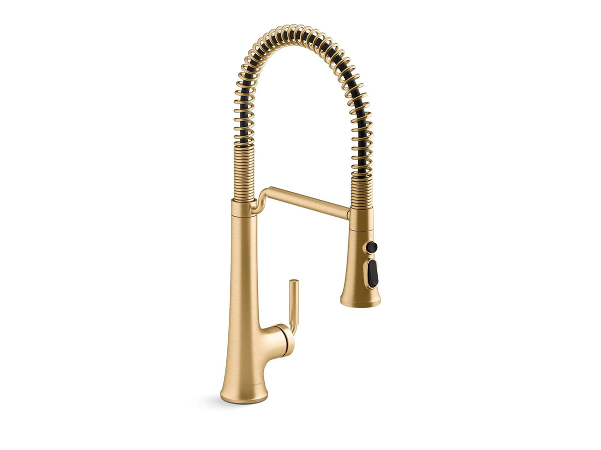 Kohler 23765-2Mb Tone Semi Professional Kitchen Sink Faucet, Pre-Rinse Kitchen Faucet, Commercial Faucet, Vibrant Brushed Modern