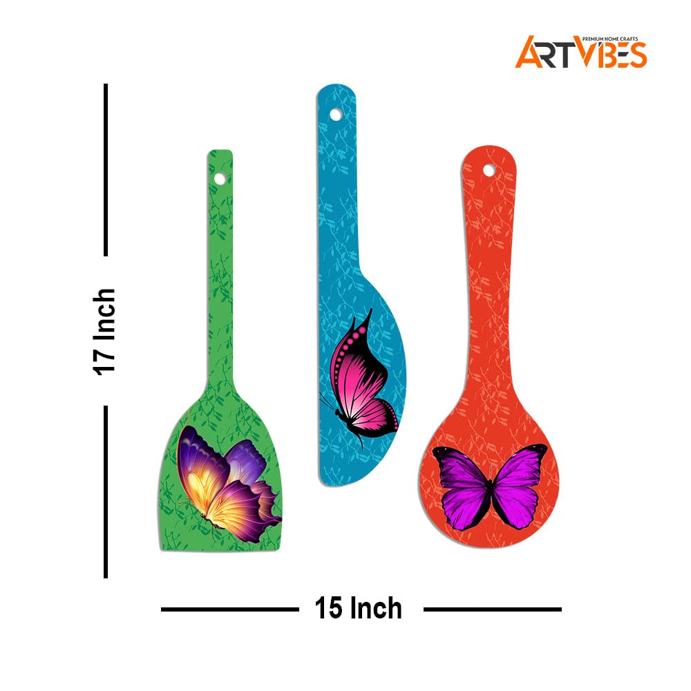 Artvibes Beautiful Butterfly Wooden Wall Hanger for Home | Office | Living Room | Gift | Modern Decoration Items | Kitchen Wall