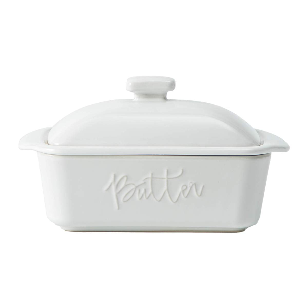 Fe Butter Dish, 10 Oz Ceramic Butter Keeper With Water Line, French Butter Dish With Lid For Countertop (White)